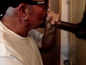 Cumloving Moustache gives blowjob to BBC